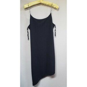 New American Cruiser Size Medium Sleeveless Chain Strap Asymmetric Dress Black
